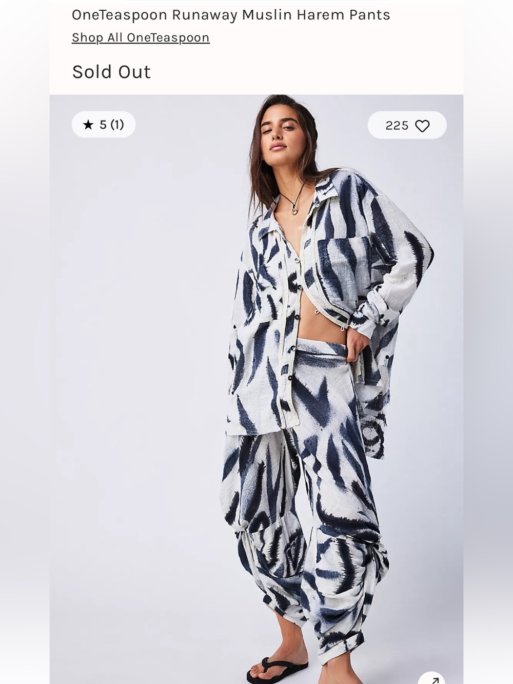 $172 SOLD-OUT on Free People site One Teaspoon Runaway Muslim Harem pants SizeM